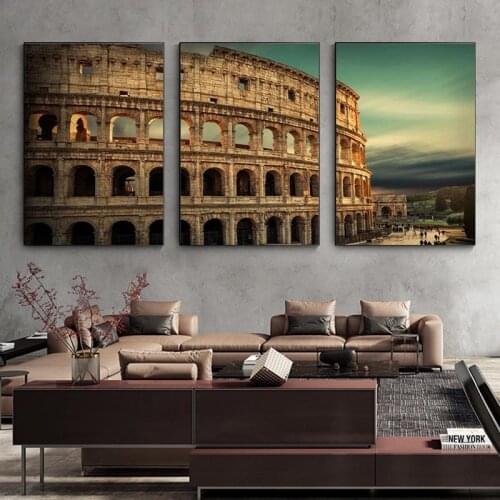 The Roman Colosseum European Style Architecture Canvas Painting Posters and Prints Wall Art Pictures for Living Room Home Decor