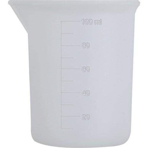 Silicone Transparent Cup Scale Crystal Glue Measuring Cup Reusable Measuring Tools for DIY Baking Kitchen Accessories 100ml