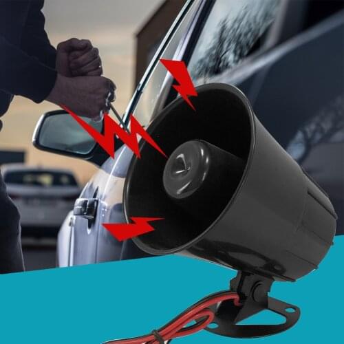 12V-24V Outdoor Alarm Siren Wire Loud Alarm Horn 15W 115dB Exterior Sirena Alarma Speaker for Car Motorcycle Truck Accessories