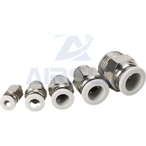 10PCS High Quality PC Pneumatic Connector Metric Thread PC4/6/8/12 M6/M8/M10/M12/M14/M16 Quick Coupling Fitting