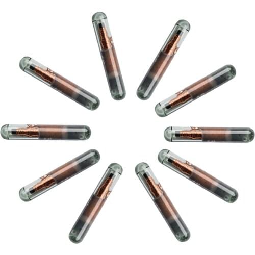 10PCS 1.25x7mm/1.4*8mm/2.12*12mm Free shipping ISO FDX-B 134.2khz Animal Microchips small Mini size dog chip cow tag