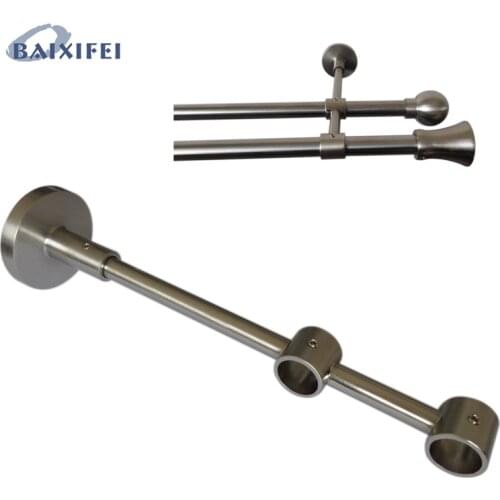 2 Pcs D16mm Curtain Rod Decorative Double Bracket 13.5/6cm , Curtain Accessories Bracket for Window Decoration