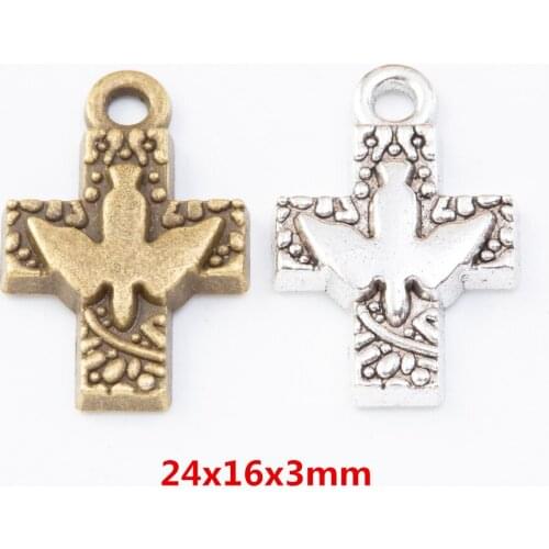 25 pieces of retro metal zinc alloy Cross pendant for DIY handmade jewelry necklace making 7734