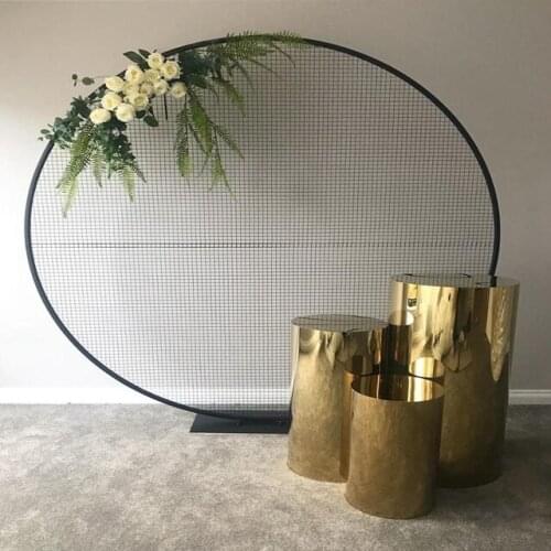 3pcs/set)Wedding decoration acrylic crystal/mirror gold cake tables perspex round plinths yudao392