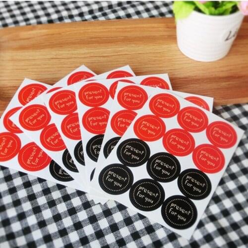 300Pcs/lot present for you Stickers Labels Food Seals Diy Gift For Wedding Party Favor Thank You/Black/Red stickers scrapbooking