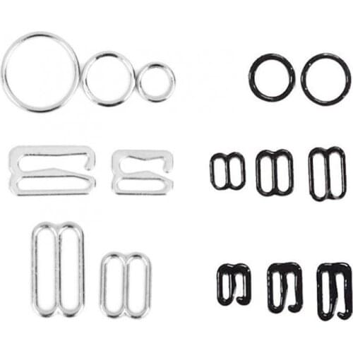 300pcs Bra Adjustment Sliders Fig 8 Black 8mm Invisible Strap