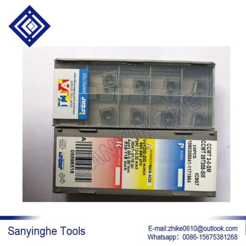 Free shipping high quality 50pcs/lots CCMT09T304-SM IC907 / CCMT09T308-SM IC907 cnc carbide turning inserts