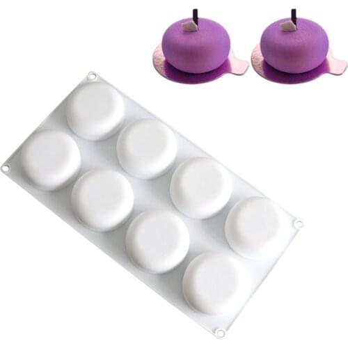 8 Cavity Round Silicone Cake Mold 3D DIY Chocolate Mould Fondant Muffin Baking Tool Mousse Dessert Decorating Bakeware