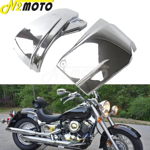 ABS Chrome Side Battery Protective Cover Motorcycle Parts For All Yamaha V-Star 650 DragStar 650 XVS650 XVS650A Custom Classic