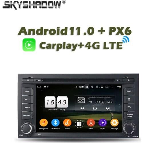Wireless Carplay PX6 TDA7851 Android 10.0 4GB +64GB Car DVD Player GPS RDS Radio wifi Bluetooth 5.0 For VW seat LEON 2014 - 2017