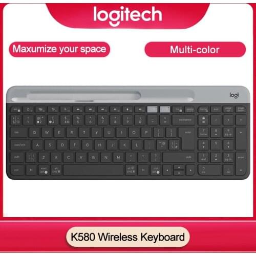 Logitech K580 2.4G Wireless Ultra-thin Office Keyboard Unifying Bluetooth Dual Mode Suitable For Computer Mobile Phone