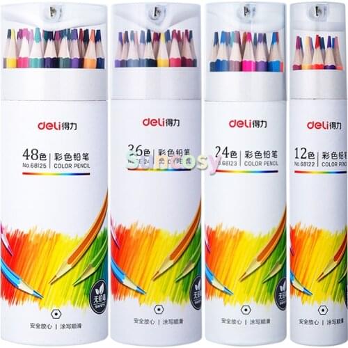 Deli 36 Pack Colored Pencils, Oil Colored Pencils for kids, Soft Core Art Drawing Pencils for Coloring, Sketching, and Painting