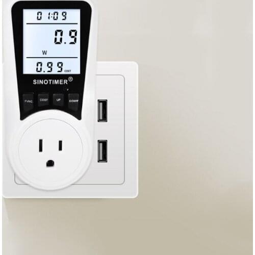 Electricity Usage Monitor Digital Wattmeter AC Power Meter 110V-230V Energy Meter Socket Power Monitor EU/US/UK/BR Plug M89B