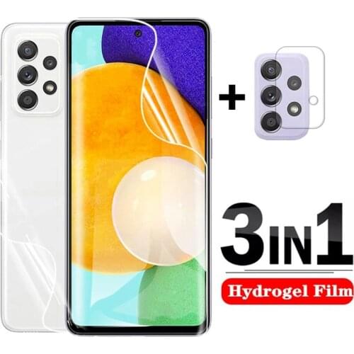 3 in 1 Hydrogel Film For Samsung Galaxy A52 A32 A72 A12 5G Protective Glass A51 A71 A02S a12 a52 a32 Camera Len Screen Protector