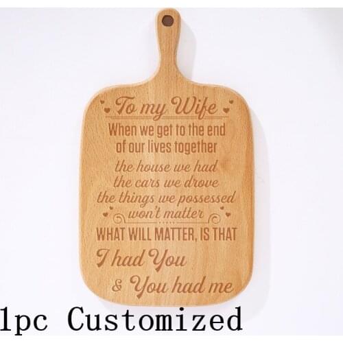 Engraved Cutting Board Personalized With Love Wooden Pastry Wedding Realtor Anniversary Family Recipt Gifts Dropshipping ZB008