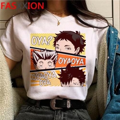 Haikyuu summer top male ulzzang harajuku couple clothes aesthetic white t shirt summer top couple clothes
