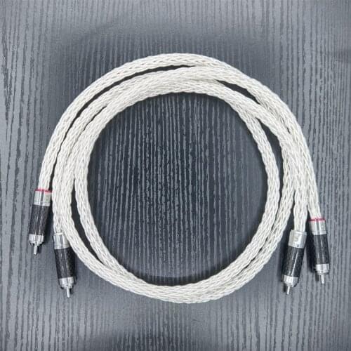 1 pair HIFI Kimber 8AG 8N HiFi hi-end hiend audio vacuum tube amplifier signal line, double lotus speaker amplifier RCA