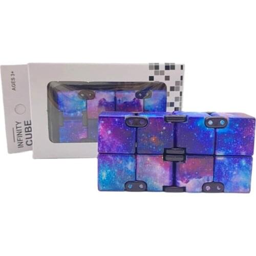 Fidget Toys Starry Sky Second Order Infinite Magic Cube Creative Flip Cubic Stress Reliever Relax Autism Adult Soothing Toy Gift