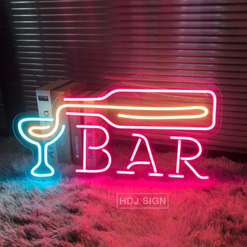 Customized Bar LED Signboard Neon Light BAR Letter Display Signboard For Wall Art Decoration Of Bar Bistro Bachelor Party