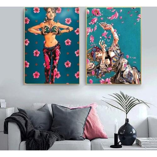 Jolyne Kujo Dance Flower Girl Anime Posters And Prints Living Room Mural Pictures On Wall Art Canvas Painting Decoration Posters