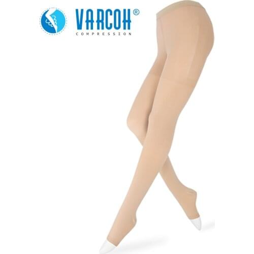 Medical Varicose Veins Pantyhose Waist High Support Compression Tights Stockings Anti Fatigue Travel Flight Soft Feel Open Toe