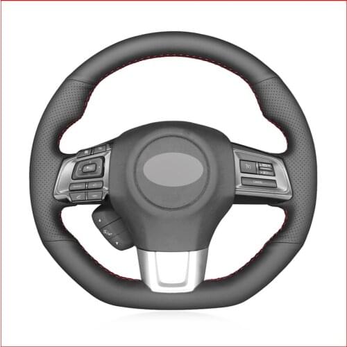 MEWANT Black Artificial Leather Car Steering Wheel Cover for Subaru WRX (STI) 2015-2019 Levorg 2015 2016 2017 2018 2019