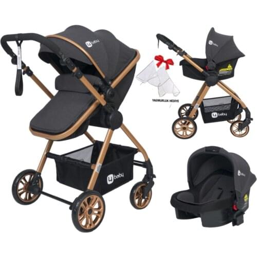 Esse Model Gold Travel Baby Car Anthracite Raincoat, Safe and Solid Child Stroller, Practical and Lightweight, Ergonomic