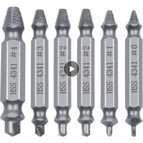 6pcs Damaged Screw Extractor Speed Out Drill Bits Tool Double Side Durable Broken Bolt Remover Screw High Strength Accessories