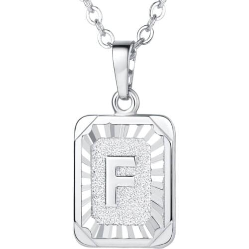 Charming intials letters A-Q pendnat necklace silver color fits any occasion wonderful gifts for women and men P3491G