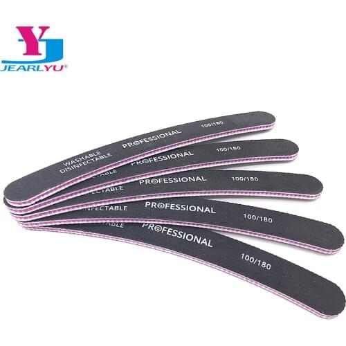 5 Pcs Strong Lima Buffer Pedicure Nail File Buffing Curve Manicure Black Sandpaper 100/180 Grit Coarse Nail Files Nagelfeile New