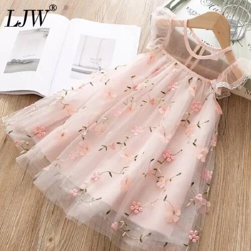 Girls Dress 2020 New Summer Brand Girls Clothes Lace flower Design Baby Girls Dress Party Dress For 2-8 Years Infant Dresses