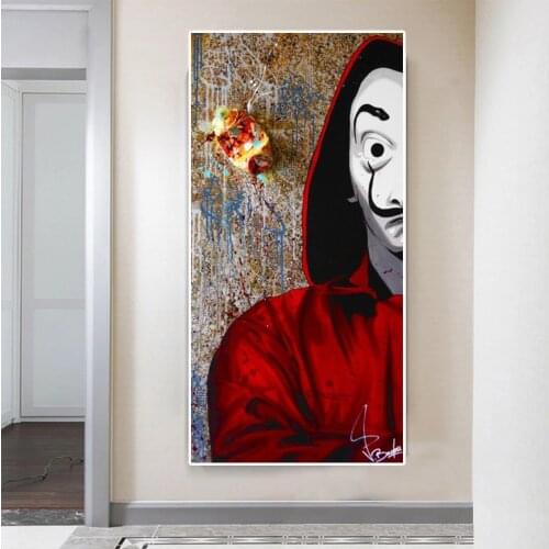TV Series Poster La Casa De Papel Graffiti Mask Man And Prints Canvas Movie Picture For Living Room Painting Art On Wall Decor