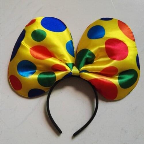 Dots Hairband Clown Circus Polka Dot Bow Headband Girls Boys Birthday Party Children Kid Costume Minnie Mickey Christmas Crafts