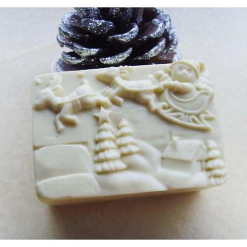 DIY handmade silicone soap candle cake decoration snowman carriage Christmas tree cuboid mold