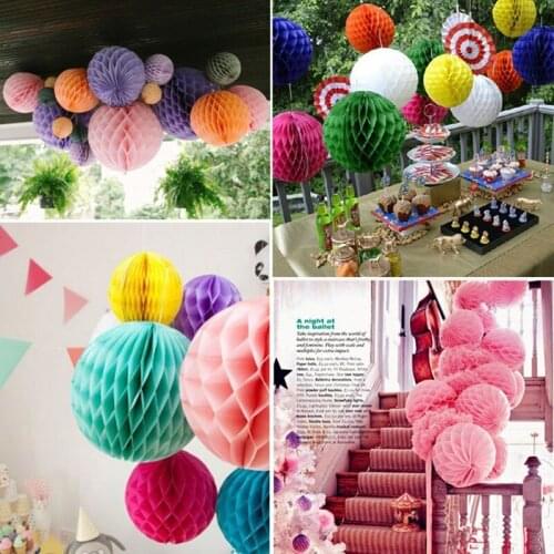 Ceiling party decoration Paper Honeycomb Ball Flower Lantern Baby Shower Party Decorations Kid Birthday Wholesale 10cm 20cm