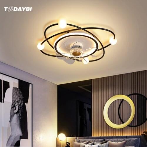 Modern Nordic Ceiling Fan Light for Bedroom Dning Room Living Room Lamp Fashion Iampara Techo Indoor Lighting