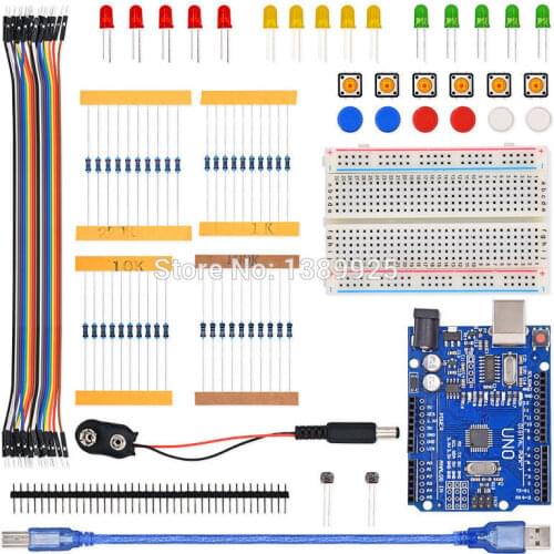 1set new Starter Kit UNO R3 mini Breadboard LED jumper wire button for Ar-du-ino compatile