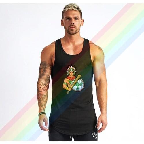 Indiana Headdress Warrior Mascot Comfortable Bodybuilding Tank Tops For Men Summer Gym Clothing Customized Vest Shirts