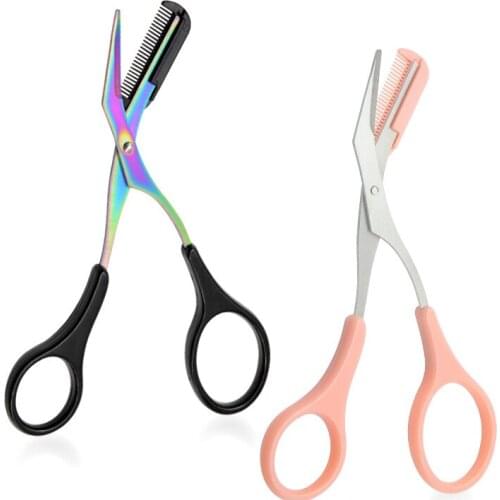 Eyebrow Trimmer Scissor with Comb Facial Hair Removal Grooming Shaping Shaver Cosmetic Makeup Accessories Eyebrow Scissors