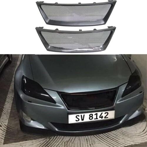 Car Front Bumper Center Grille Grill Refit For Lexus IS250 IS300 2006-2008 Matt Black, Carbon Fiber