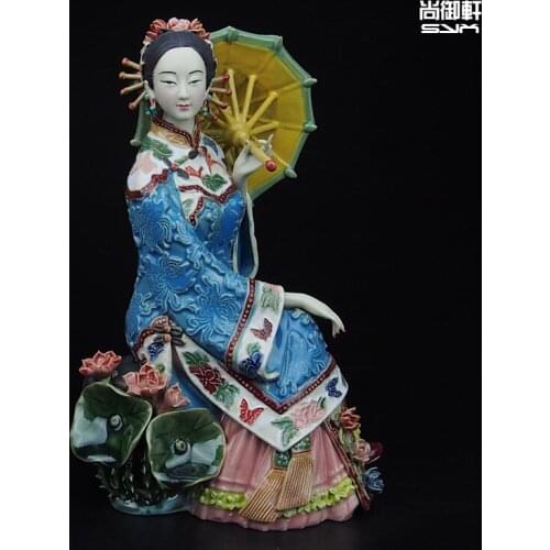Shiwan doll master of fine ladies of modern Chinese characters decoration washeng intoxicating handmade ceramic crafts