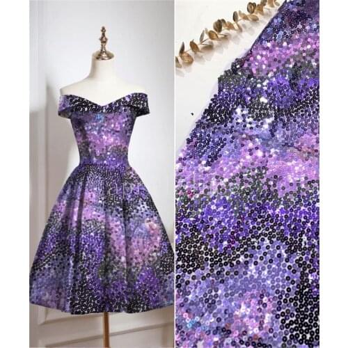 XW08# 5yards/Lot Colorful Sequin Embroidery Tulle Mesh French Lace Fabric For Sawing Wedding Bridal Dress/Occasion