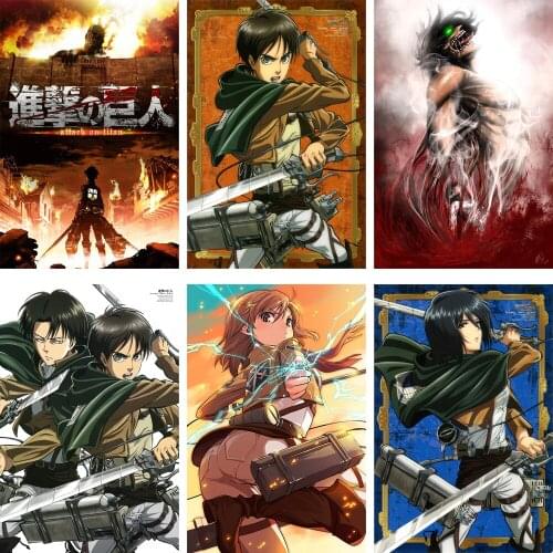 Japanese Anime Attack on Titan Poster Eren Jager Wall Art Canvas Painting Posters Prints Wall Pictures Home Decoration