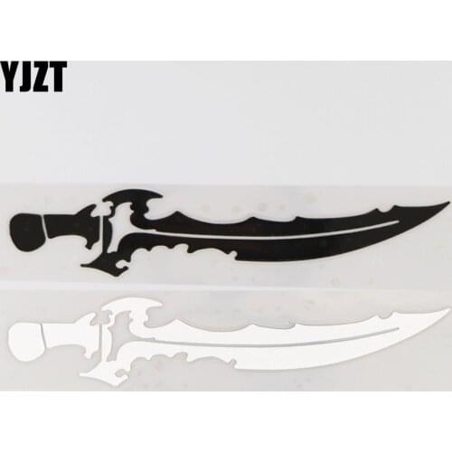 YJZT 17.1CM*3.2CM Creative Weapon Knife Car Sticker Decorative Vinyl Applique Fashion Pattern 1A-0434