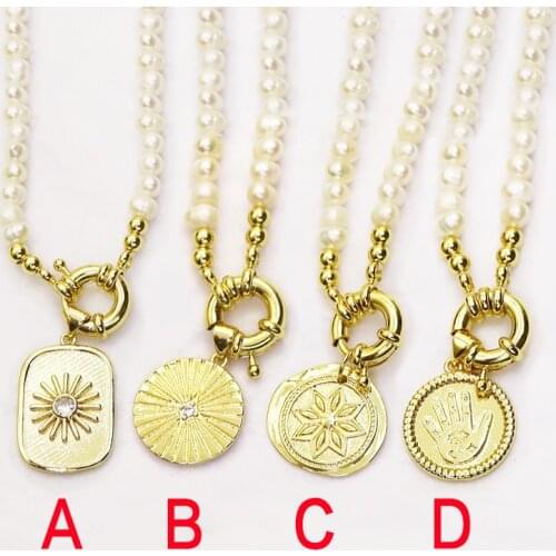 5 Stand Pearls jewelry necklace 40cm handmade beaded necklace metal necklace accessories women necklace New design jewelry 7382