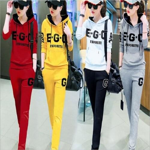 Damdos Womens Sportswear Yoga clothing Fitness Leisure Two-piece Hooded hoodie + Trousers Two-piece Oversize Women Suitable for