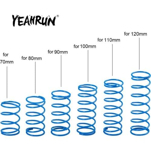 YEAHRUN 1/2pcs Aluminum Shock Absorber Upgrade Springs for 1/10 Axial SCX10 RC Car 70/80/90/100/110/120mm