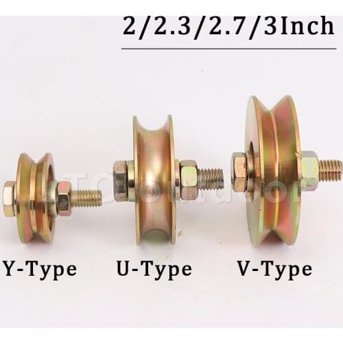 1PCS Steel Y\U\V groove Casters Without Bracket Sliding Gate Roller for Track Industrial Machines Wire Rope Rail