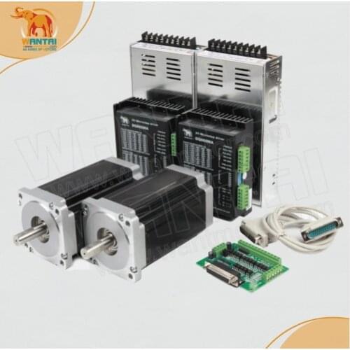 2Axis Nema 34 Stepper motor with 12N.m, 6.0A & 2 matching DQ860MA Driver, 80VDC,7.8A* 2 pcs Power Suppliers& DB25 Breakout board