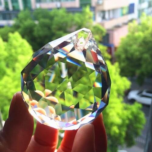 2pcs 50mm Clear faceted glass Crystal Prisms Balls for Chandelier parts Crystal suncatcher hanging pendants For Lamps decoration